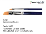 Pędzel do farb akwarelowych płaski ścięty Kolibri Synthetic Golden Sable, seria 1008/2