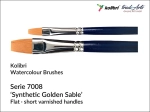 Pędzel do farb akwarelowych płaski Kolibri Synthetic Golden Sable, seria 7008/2
