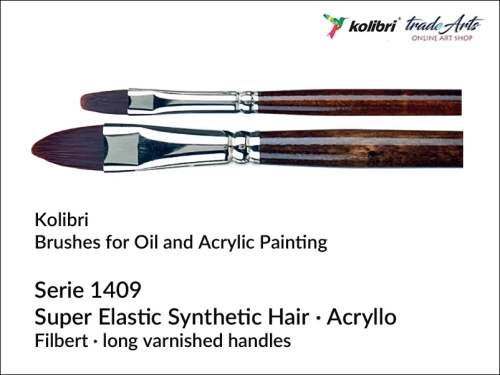 Pędzel do farb akrylowych płaski syntetyk Kolibri Acryllo seria 1409. Kolibri Acryllo seria 1409 pędzel do farb akrylowych płaski syntetyk, pędzle syntetyczne płaskie do akryli Kolibri Acryllo, pędzle płaskie, pędzle do farb akrylowych, Kolibri Acryllo,