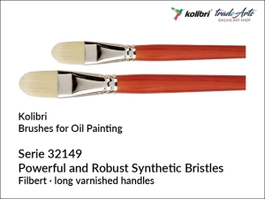 Pędzel do farb olejnych płaski szczecinowy, filbert Kolibri Poly Top, seria 32149/20