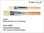 Pędzel do farb olejnych szczecinowy płaski Kolibri, seria 2000/26