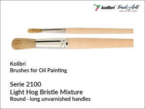 Pędzel do farb olejnych okrągły, paskowiec Kolibri, seria 2100/12