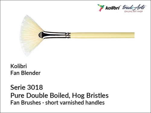 Pędzel wachlarzowy biała naturalna szczecina Kolibri 3018, Kolibri 3018 pędzel wachlarzowy z białej naturalnej szczeciny, pędzle wachlarzowe z naturalnej białej szczeciny, pędzle wachlarzowe,