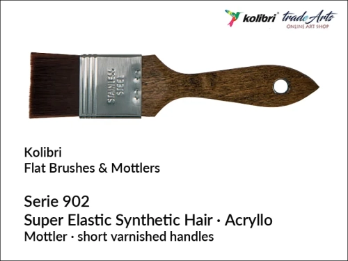 Pędzle płaskie syntetyki Kolibri Acryllo seria 902, Kolibri Acryllo seria 902 pędzel płaski syntetyczny,  pędzle płaskie syntetyczne Kolibri Acryllo seria 902, modler, pędzel modler płaski syntetyk Kolibri, pędzle płaskie modlery,