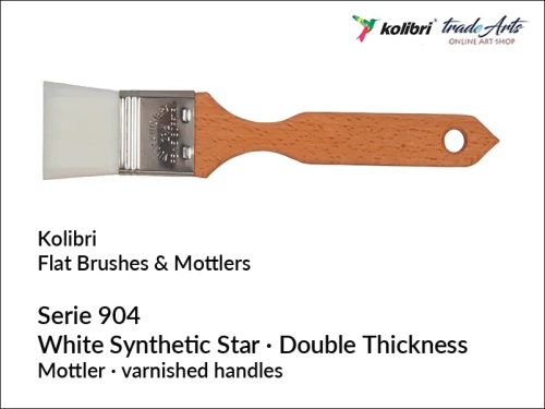Pędzle płaskie Kolibri White Synthetic Star seria 904, Kolibri White Synthetic Star seria 904 pędzel płaski modler,  pędzle płaskie Kolibri White Synthetic Star seria 904 modler, modler, pędzel modler płaski syntetyk Kolibri, pędzle płaskie modlery,