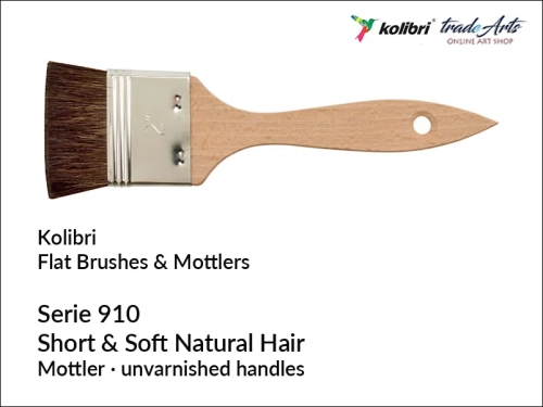 Pędzle płaskie Kolibri Natural Hair seria 910, Kolibri Natural Hair seria 910 pędzel płaski modler,  pędzle płaskie Kolibri Natural Hair seria 910 modler, modler, pędzel modler płaski naturalne włosie Kolibri, pędzle płaskie modlery,