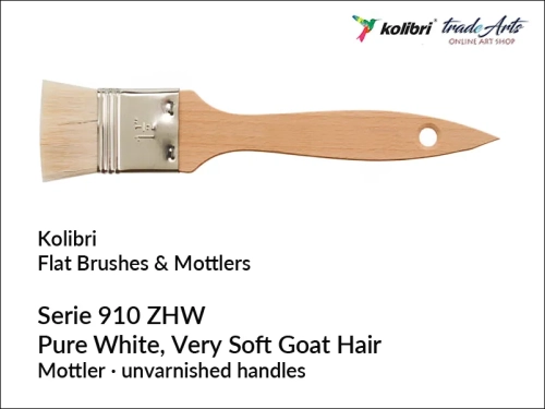 Pędzle płaskie Kolibri Natural Goat Hair seria 910 ZHW, Kolibri Natural Goat Hair seria 910 ZHW pędzel płaski modler,  pędzle płaskie Kolibri Natural Goat Hair seria 910 ZHW modler, modler, pędzel modler płaski naturalne włosie Kolibri,
