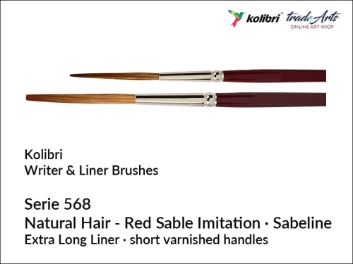 Pędzel do liternictwa włosia naturalne okrągły Kolibri Sabeline, seria 568, Kolibri Sabeline seria 568 pędzel do liternictwa okrągły, pędzle do liternictwa Kolibri, pędzle, pędzle Kolibri do pisania, kaligrafia, liternictwo, pędzle,