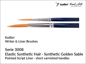 Pędzel do liternictwa i kaligrafii okrągły Kolibri Synthetic Golden Sable, seria 3008/10