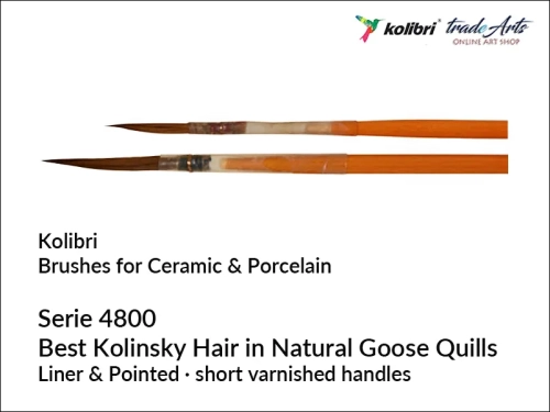 Pędzel konturowy do liternictwa i ceramiki Kolibri Kolinsky 4800, Kolibri Kolinsky 4800 pędzel konturowy do liternictwa i ceramiki, pędzel konturowy do ceramiki Kolibri Kolinsky Hair 4800, pędzel konturowy do liternictwa Kolibri Kolinsky Hair 4800,