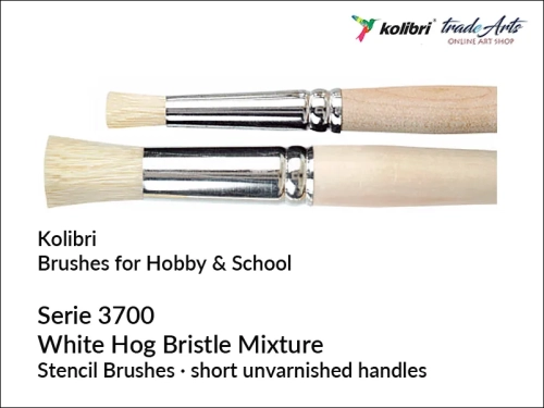 Pędzel okrągły prawdziwa szczecina do szablonów Kolibri 3700, Kolibri 3700 okrągły pędzel prawdziwa szczecina do szablonów, pędzel okrągły biała prawdziwa szczecina do szablonów, pędzle okrągłe prawdziwa szczecina,