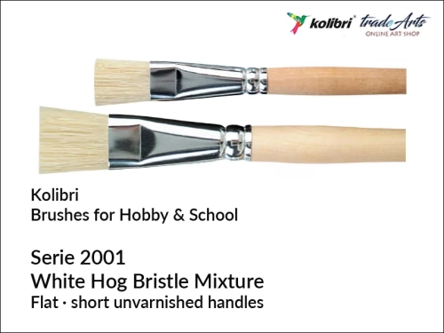 Pędzel szkolny i modelarski płaski szczecina 2001 Kolibri, Kolibri 2001 - pędzel płaski szczecinowy modelarski, pędzel płaski szczecinowy, płaska szczecina, pędzel, Kolibri - pędzle płaskie szczecinowe, modelarstwo, szkoła, hobby, tradearts,