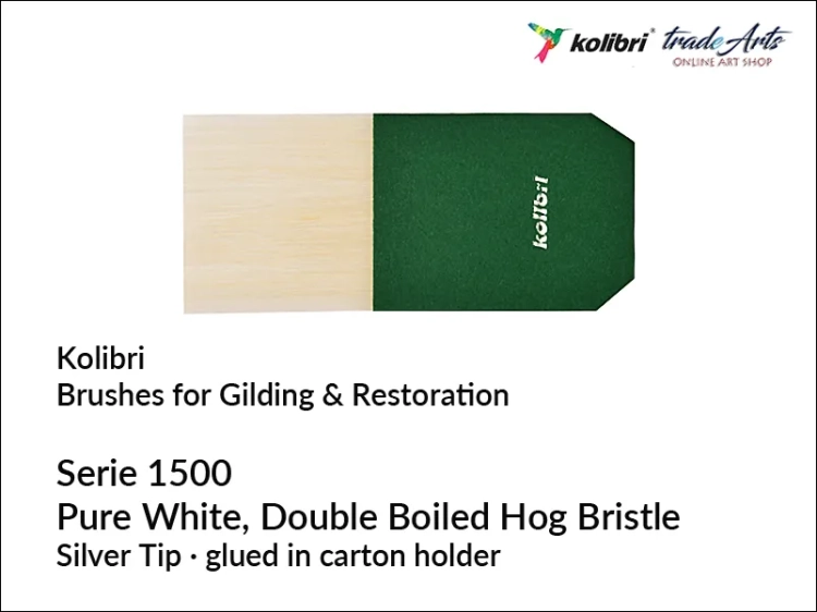 Pędzel płaski pozłotniczy włosie naturalne Kolibri Silver Tip 1500, Kolibri Silver Tip seria 1500 pędzel płaski pozłotniczy, pędzle płaskie pozłotnicze Silver Tip Kolibri, pędzle pozłotnicze, pędzle płaskie do złoceń,