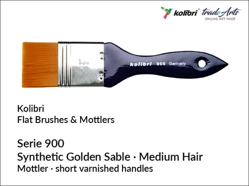 Pędzle płaski modler Kolibri Synthetic Golden Sable seria 900, Kolibri Synthetic Golden Sable seria 900 pędzel płaski modler,  pędzle płaskie modlery Kolibri seria 900, modler, pędzel płaski syntetyk Kolibri, pędzle płaskie,