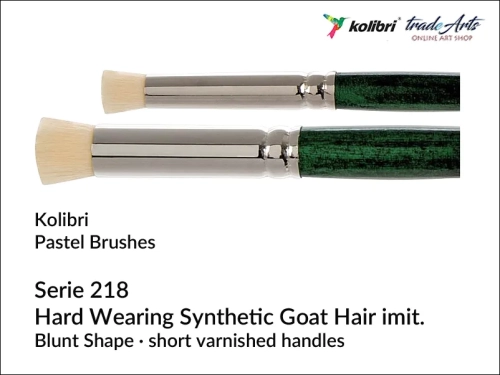 Kolibri Pastel Brushes pędzel do pasteli suchych seria 218/8, pędzle do pasteli suchych seria  Kolibri218/8 , pędzel do technik suchych i kredek, pędzle do węgla i pasteli suchych, pędzle pastelowe Kolibri, pastele, kredka, węgiel,