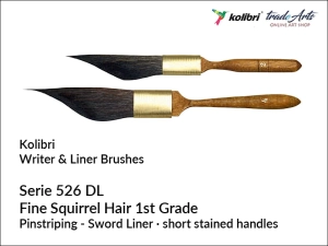 Pędzel liner do pinstripingu naturalne włosie z wiewiórki Kolibri Pinstriping Brushes, seria 526 DL/3