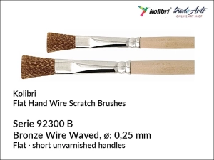 Pędzel płaski włosie z drutu brąz Kolibri Bronze Wire Weaved, seria 92300B/12
