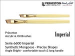 Pędzel do farb olejnych i akrylowych płaski skośny Princeton Imperial 6600 Synthetic Mongoose Angular Bright, rozmiar  6 