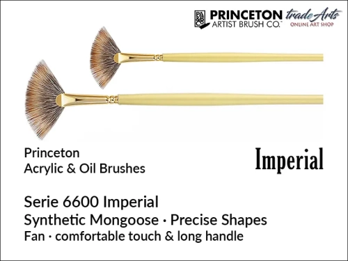Pędzel wachlarzowy syntetyczna mangusta Princeton Imperial, Princeton Imperial pędzel wachlarzowy syntetyczna mangusta, pędzel wachlarzowy Princeton Imperial 6600, pędzle wachlarzowe syntetyczna mangusta, pędzel fan,