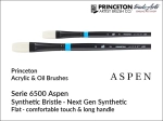 Pędzel do farb olejnych i akrylowych płaski Princeton Aspen 6500 Synthetic Bristle Flat, rozmiar  12