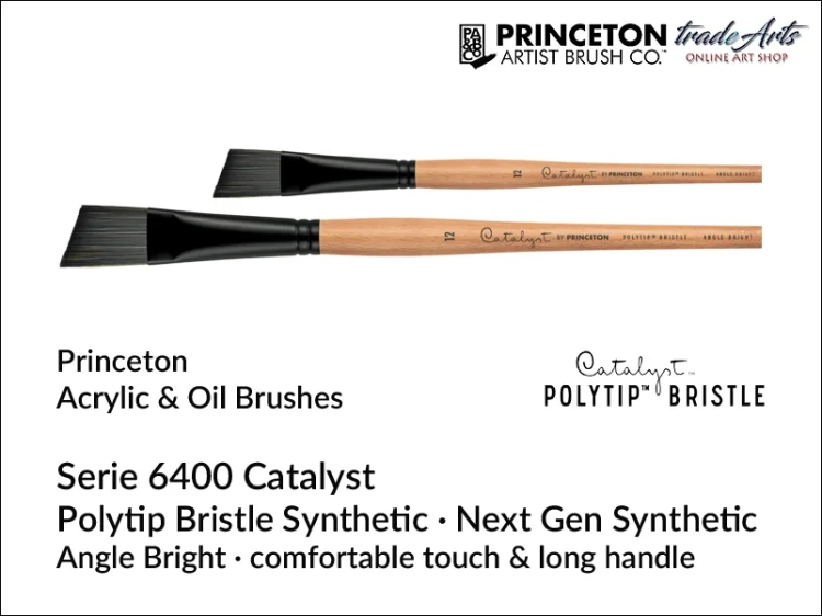Pędzle do farb olejnych Princeton Catalyst Polytip, pędzle do farb olejnych szczecina syntetyczna Catalyst Polytip, Princeton pędzle płaskie do farb olejnych Catalyst Polytip, Princeton Catalyst Polityp pędzle okrągłe do farb akrylowych i olejnych,