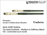 Pędzel do farb olejnych i akrylowych płaski Princeton Umbria 6200 Tip-dyed Synthetic Flat, rozmiar  2
