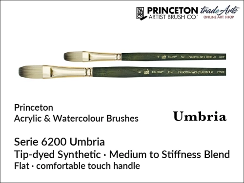 Pędzle płaskie do farb olejnych Princeton Umbria 6200 Flat, pędzle płaskie do farb akrylowych Princeton Umbria 6200 Flat, Princeton Umbria 6250 pędzle płaskie do farb olejnych, Umbria 6200 Princeton pędzle, filbert, pędzle płaskie Princeton,