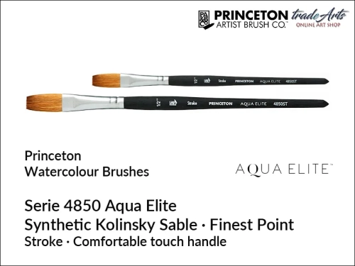 Princeton Aqua Elite 4850 Stroke pędzel płaski do akwareli, pędzel płaski do akwareli Princeton Aqua Elite 4850 Stroke, pędzel akwarelowy płaski Aqua Elite Stroke, pędzel płaski do akwareli, akwarele, pędzle akwarelowe, Princeton Aqua Elite,