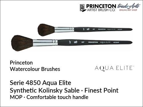 Princeton Aqua Elite 4850 MOP pędzel okrągły do akwareli, pędzel okrągły do farb akwarelowych Princeton Aqua Elite 4850 MOP, pędzel akwarelowy Aqua Elite MOP, pędzel okrągły Princeton Aqua Elite MOP, pędzel piórowy Aqua Elite MOP,