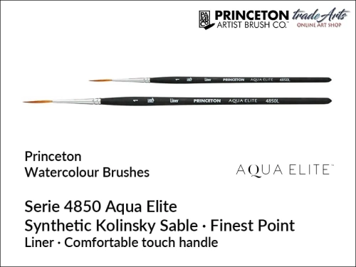 Princeton Aqua Elite 4850 Liner pędzel okrągły do akwareli, pędzel okrągły do farb akwarelowych Princeton Aqua Elite 4850 Liner, pędzel akwarelowy Aqua Elite Liner, pędzel okrągły do akwareli, akwarele, pędzle akwarelowe, Princeton Aqua Elite,
