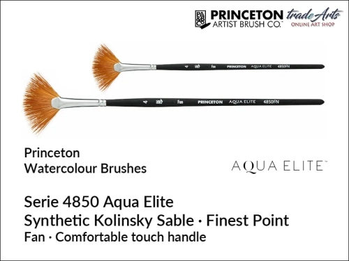 Princeton Aqua Elite 4850 Fan pędzel wachlarzowy do akwareli, pędzel wachlarzowy do farb akwarelowych Princeton Aqua Elite 4850 Fan, pędzel akwarelowy Aqua Elite Fan, pędzel wachlarzowy do akwareli, akwarele, pędzle akwarelowe, Princeton Aqua Elite,