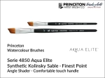 Pędzel akwarelowy płaski skośny Princeton Aqua Elite 4850 Synthetic Kolinsky Angle Shader, rozmiar: 1/4"