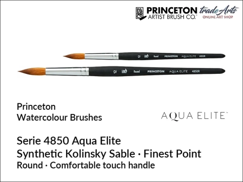 Princeton Aqua Elite 4850 Round pędzel okrągły do akwareli, pędzel okrągły do farb akwarelowych Princeton Aqua Elite 4850 Round, pędzel akwarelowy Aqua Elite Round, pędzel okrągły do akwareli, akwarele, pędzle akwarelowe, Princeton Aqua Elite,