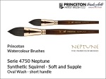 Pędzel akwarelowy płaski do lawowania Princeton Neptune 4750 Synthetic Squirrel  Oval Wash, rozmiar 0,50"