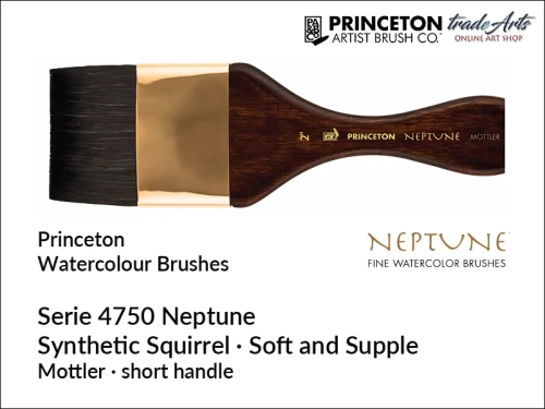 Princeton Neptune 4750 Mottler pędzel akwarelowy płaski 1,5", Princeton Neptune 4750 Mottler pędzel płaski do gruntowania, pędzel płaski akwarelowy Princeton Neptune  Mottler 1,5", pędzel akwarelowy płaski Princeton Neptune 4750 Mottler,
