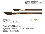 Pędzel akwarelowy skośny zaokrąglony  Princeton Neptune 4750 Synthetic Squirrel  Dagger Striper, rozmiar 3/8"