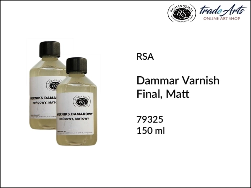 Werniks damarowy matowy w płynie RSA,  RSA werniks damarowy matowy, werniks damarowy matowy końcowy, werniks damarowy, werniks damarowy do farb olejnych, matowy werniks damarowy, farby olejne,