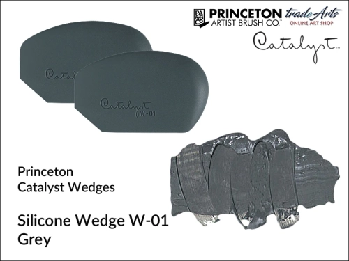 Rakla silikonowa Catalyst Wedge W-01 Grey, klin silikonowy Catalyst Wedge W-01 Grey, Princeton Catalyst Wedge - klin silikonowy W-01 Grey, rakla malarska Catalyst Wedge W-01 Grey, rakle malarskie, rakla, klin malarski, Princeton Catalyst,