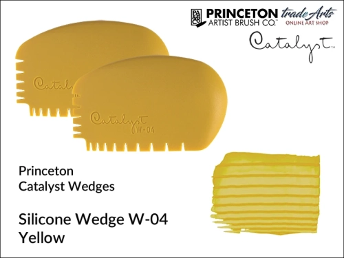 Rakla silikonowa Catalyst Wedge W-04 Yellow, klin silikonowy Catalyst Wedge W-04 Yellow, Princeton Catalyst Wedge - klin silikonowy W-04 Yellow, rakla malarska Catalyst Wedge W-04 Yellow, rakle malarskie, rakla, klin malarski,