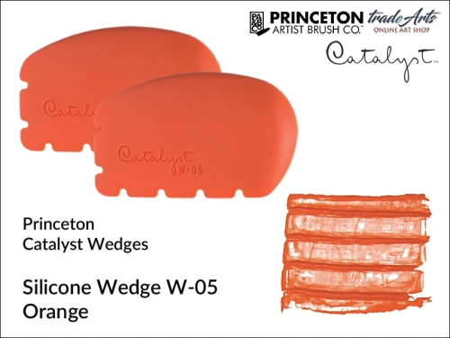 Rakla silikonowa Catalyst Wedge W-05 Orange, klin silikonowy Catalyst Wedge W-05 Orange, Princeton Catalyst Wedge - klin silikonowy W-05 Orange, rakla malarska Catalyst Wedge W-05 Orange, rakle malarskie, rakla, klin malarski,