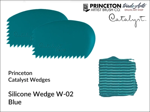 Rakla silikonowa Catalyst Wedge W-02 Blue, klin silikonowy Catalyst Wedge W-02 Blue, Princeton Catalyst Wedge - klin silikonowy W-02 Blue, rakla malarska Catalyst Wedge W-02 Blue, rakle malarskie, rakla, klin malarski,