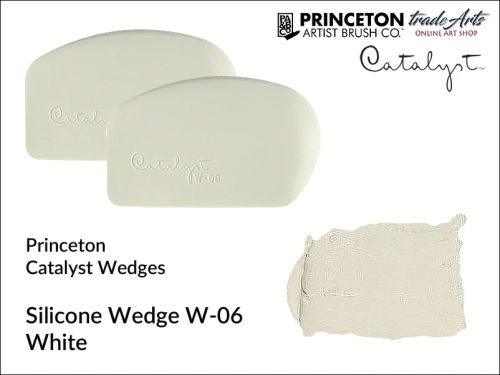 Rakla silikonowa Catalyst Wedge W-06 White, klin silikonowy Catalyst Wedge W-06 White, Princeton Catalyst Wedge - klin silikonowy W-06 White, rakla malarska Catalyst Wedge W-06 White, rakle malarskie, rakla, klin malarski,