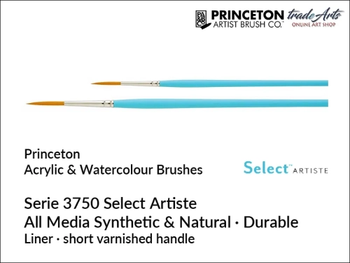 Princeton Select Artiste 3750 - Liner,  pędzel okrągły Liner 0 Princeton  3750 Select Artiste, pędzle okrągłe Liner, pędzel okrągły Liner 0 Princeton Select Artiste,  pędzle Princeton Brushes,