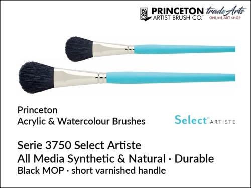 Princeton Select Artiste 3750 - MOP Mix Natural Hair, pędzel płaski Black MOP 1" Princeton  3750 Select Artiste, pędzle płaskie typ MOP, pędzel Black MOP 1" Princeton Select Artiste, pędzle płaskie, pędzle MOP, Princeton Brushes,