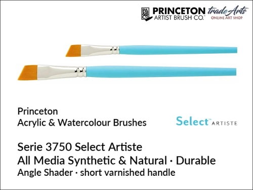 Princeton Select Artiste 3750 - Angle Shader Brushes, pędzel płaski ścięty 3/8" Angle Shader Princeton  3750 Select Artiste, pędzle płaskie ścięte, pędzel Angle Shader 3/8" Princeton Select Artiste, pędzle płaskie, pędzle ścięte, Princeton Brushes,