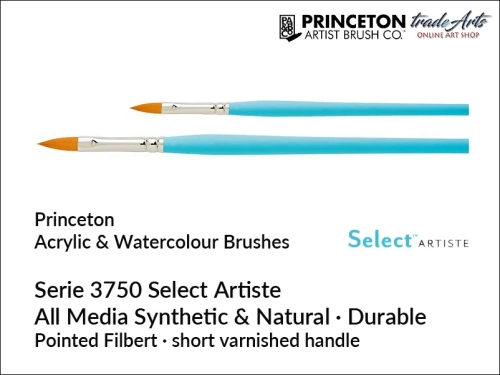 Princeton Select Artiste 3750 - Pointed Filbert, pędzel Pointed Filbert 2 Princeton  3750 Select Artiste, pędzle Pointed Filbert, pędzel Pointed Filbert 2 Princeton Select Artiste, pędzle płaskie, pędzle filbert, Princeton Brushes,
