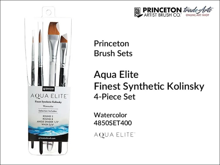 Princeton Aqua Elite 4850SET400 Watercolor Set zestaw pędzli akwarelowych , zestaw pędzli akwarelowych Princeton Aqua Elite 4850SET400 Watercolor Set, zestaw pędzli Princeton Aqua Elite, komplet pędzli Aqua Elite, pędzle Princeton Aqua Elite,