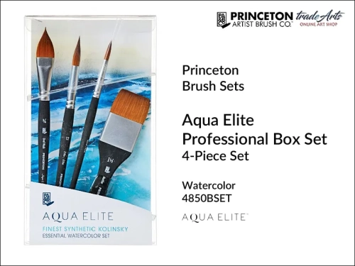 Princeton Aqua Elite 4850BSET Essential Watercolor Set, pędzle akwarelowe Princeton Aqua Elite 4850BSET, zestaw pędzli Princeton Aqua Elite 4850BSET,  komplet pędzli Aqua Elite, pędzle Princeton Aqua Elite,