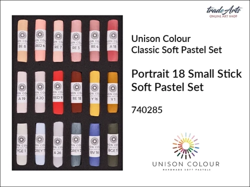 Unison Colour Portrait 18 Small Stick Soft Pastel Set, zestaw pasteli suchych Unison Portrait 18 Small Stick Set, pastele suche zestaw Unison Portrait 18 Small Stick Set, pastele suche Unison Colour, pastele suche, pastele suche portretowe,