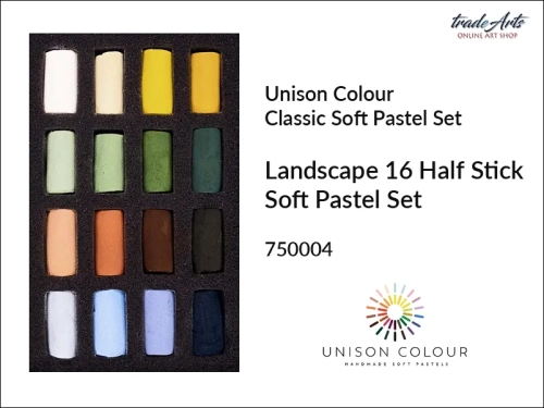 Unison Colour Landscape 16 Half Stick Soft Pastel Set, zestaw pasteli suchych Unison Landscape 16 Half Stick Set, pastele suche zestaw Unison Lndscape 16 Half Stick Set, pastele suche Unison Colour, pastele suche, pastele do pejzaży,